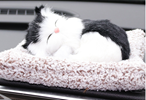 Furry Black & White Cat - Air-Purifying Sleeping Car Ornament