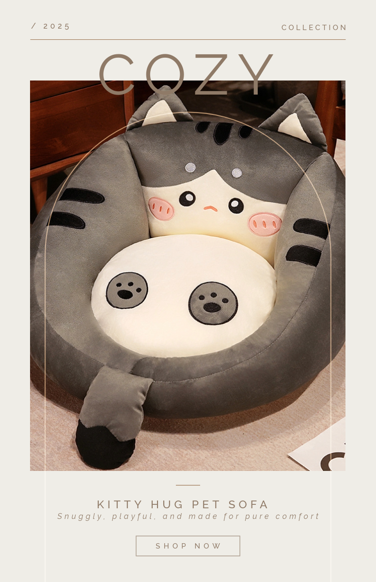 Kitty Hug - A Cuddly Mini Sofa Chair with a Cozy Heart! (19.7" x 21.7" x 13.8") | Adorable Dark Gray Cat-Shaped Lounge Chair with Cozy Corduroy & Fluffy PP Cotton | Playful, Cuddly & Full of Charm!