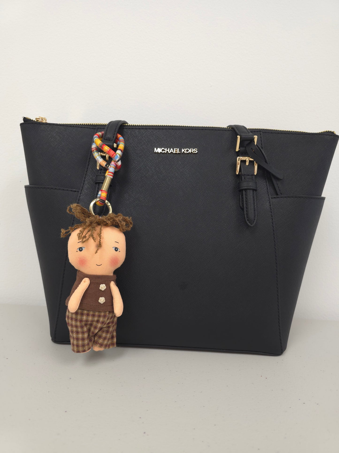 Theo Handmade Cotton Bag Charm – Cute Boy Keychain, Stylish Purse & Backpack Accessory, Great Gift for Women, Girls & Teens