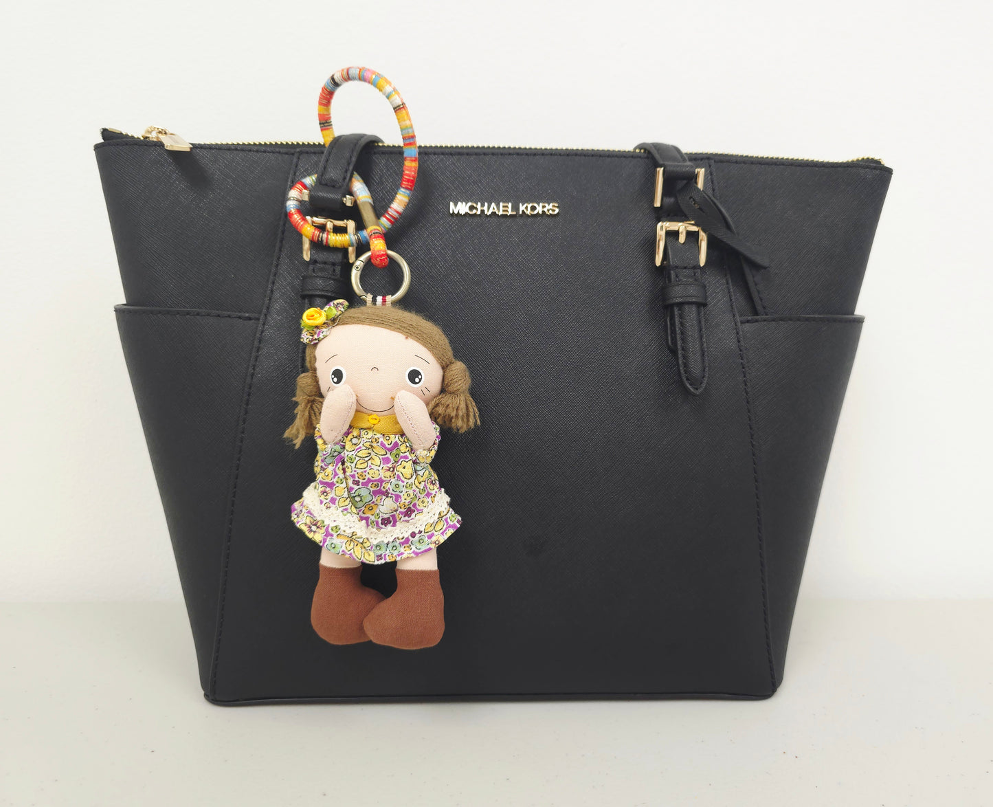 Daisy Handmade Cotton Bag Charm - Cute Girl Key Chain, Stylish Purse & Backpak Pendant & Accessory, Perfect Gift for Women, Girl & Her