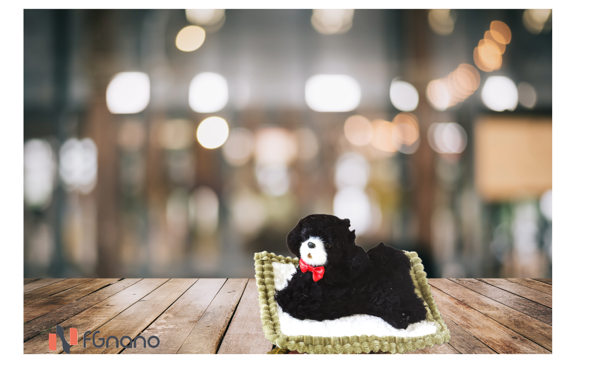 Furry Black Teddy Dog - Shaking Head Dashboard Pet with Bamboo Charcoal Air Purifier