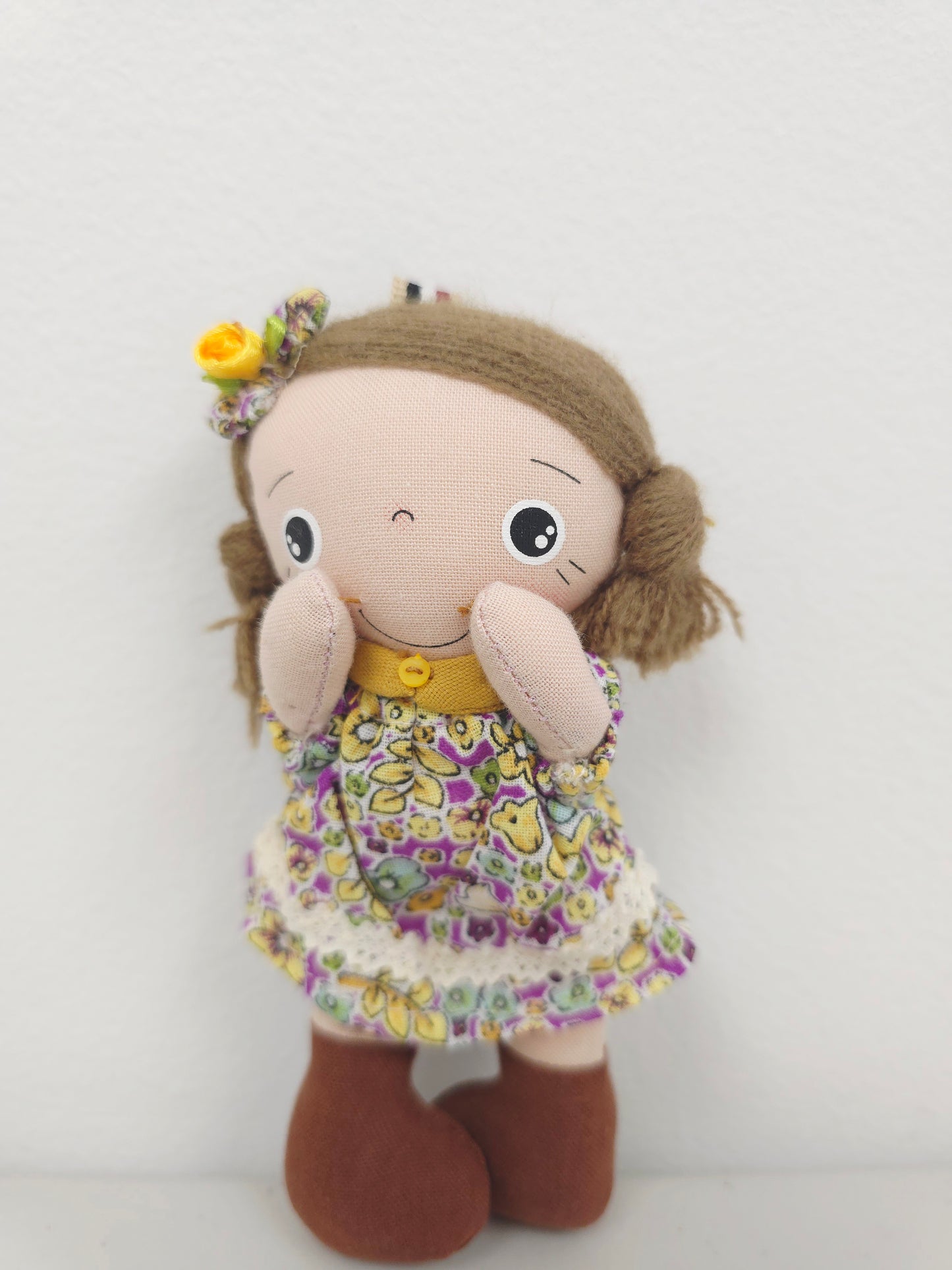 Daisy Handmade Cotton Bag Charm - Cute Girl Key Chain, Stylish Purse & Backpak Pendant & Accessory, Perfect Gift for Women, Girl & Her