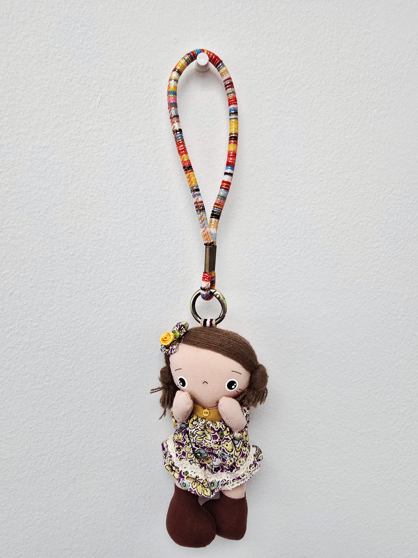 Daisy Handmade Cotton Bag Charm - Cute Girl Key Chain, Stylish Purse & Backpak Pendant & Accessory, Perfect Gift for Women, Girl & Her
