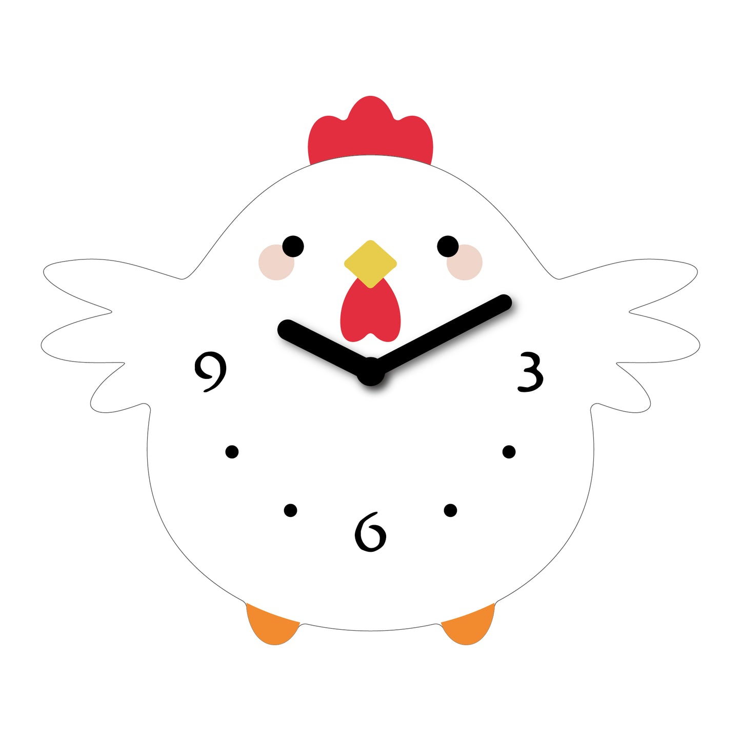 "Nugget" - FGnano Adorable Baby Chick Shaped Clock, Cartoon Style, Acrylic, White Gift Box