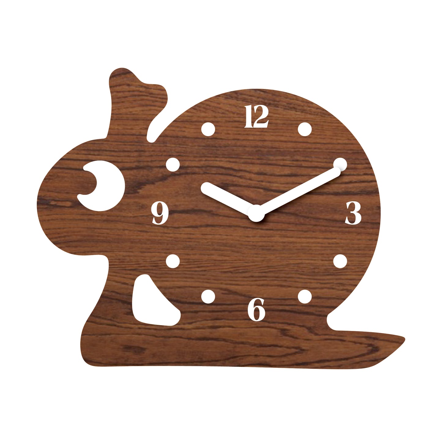 "Quiliam" - Playful Snail Shaped Table Clock, Cartoon Style, Warm Brown, Arcylic, 5.9'x4.9'x1.4', Clock Gift Box