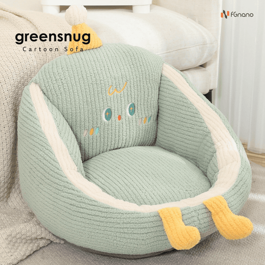 GreenSnug – A Cozy Pop of Playful Comfort for All Ages! (17.7"x19.7"x14.2") | Adorable Light-Green Throne of Comfort for All Ages | Cozy, Cuddly and Fluffy PP Cotton | Adds A Touch of Cuteness to Any Space!
