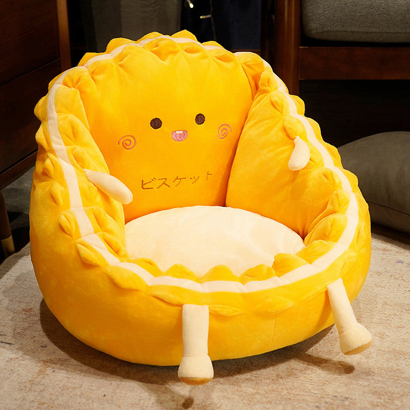 FGnano Lemon Puff – A Juicy Pop of Comfort! Plush Cartoon Lemon Lounge Chair for Kids, Teens, Adults, and Pets (17.7" x 23.6" x 23.6") | Bright Yellow Floor Sofa for Home Décor and Gift-Giving