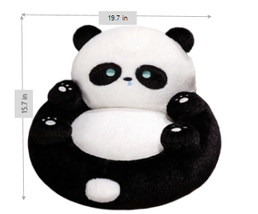 Panda Mini Sofa – Your Cuddly Lounge Buddy! 🖤🤍 Playful Panda shaped, Cozy corduroy exterior and plush PP cotton filling, 19.7"x21"x15.8", Cuteness to Any Space!