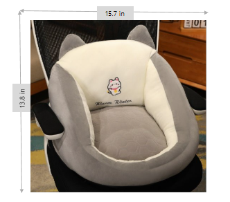 Winter Whiskers - A Cozy Companion with a Charm! Cat-shaped Mini Sofa with Cozy corduroy exterior and plush PP cotton filling, 15.7"x19.7"x13.8", Cuteness to Any Space!