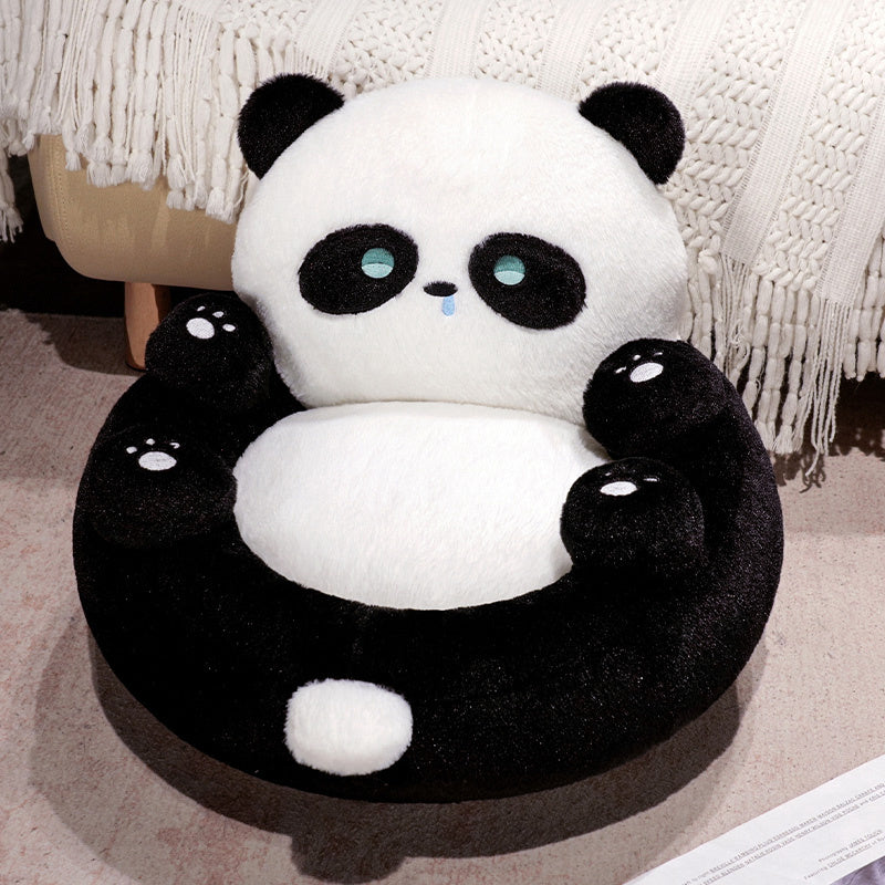 Panda Mini Sofa – Your Cuddly Lounge Buddy! 🖤🤍 Playful Panda shaped, Cozy corduroy exterior and plush PP cotton filling, 19.7"x21"x15.8", Cuteness to Any Space!