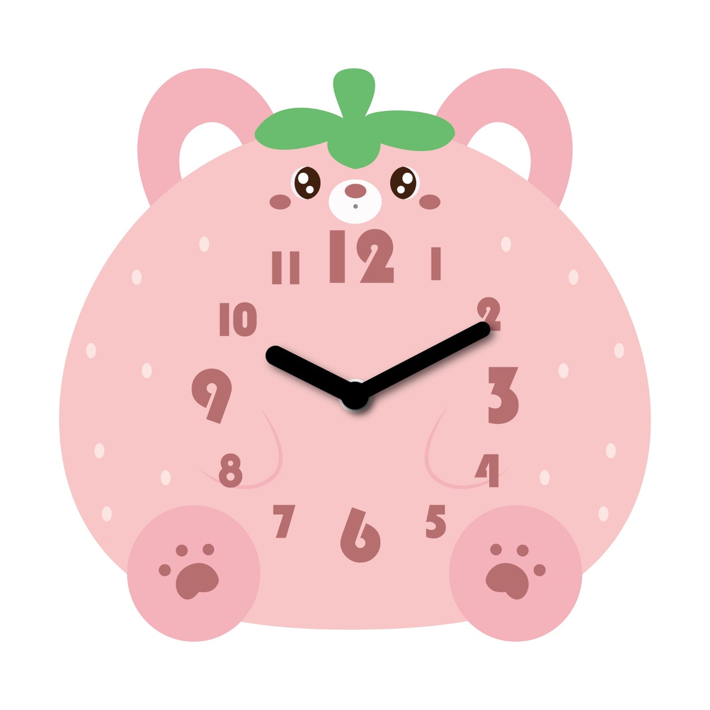 "Peach" - Adorable Piggy Shaped Cartoon Table Clock, Pink, Acrylic, 5.9"x5.7x'1.4", w/White Gift Box