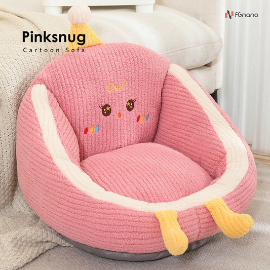 PinkSnug - A Cozy Pop of Playful Comfort for All Ages!  (17.7" x 19.7" x 14.2") | Adorable Pink Throne of Comfort for All Ages | Cozy, Cuddly & Fluffy PP Cotton | Adds A Touch of Cuteness to Any Space!