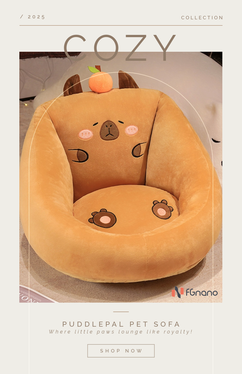 PuddlePal - Adorable Capybara Mini Sofa Chair (19.7" x 21.7" x 13.8") | The Cutest Capybara Sofa Around! Cozy, Cuddly, and Full of Charm! Corduroy & Fluffy PP Cotton