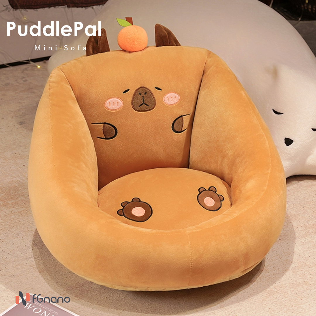 PuddlePal - Adorable Capybara Mini Sofa Chair (19.7" x 21.7" x 13.8") | The Cutest Capybara Sofa Around! Cozy, Cuddly, and Full of Charm! Corduroy & Fluffy PP Cotton