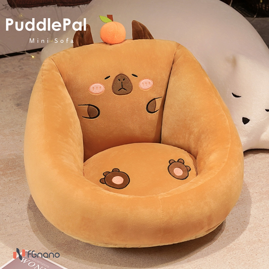 PuddlePal - Adorable Capybara Mini Sofa Chair (19.7" x 21.7" x 13.8") | The Cutest Capybara Sofa Around! Cozy, Cuddly, and Full of Charm! Corduroy & Fluffy PP Cotton