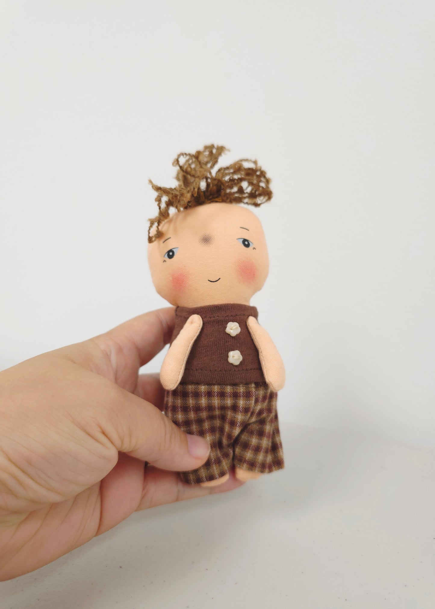Theo Handmade Cotton Bag Charm – Cute Boy Keychain, Stylish Purse & Backpack Accessory, Great Gift for Women, Girls & Teens