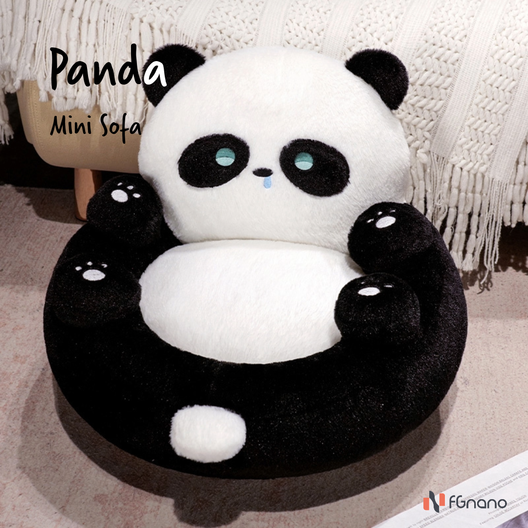 Panda Mini Sofa – Your Cuddly Lounge Buddy! 🖤🤍 Playful Panda shaped, Cozy corduroy exterior and plush PP cotton filling, 19.7"x21"x15.8", Cuteness to Any Space!