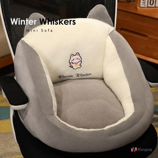 Winter Whiskers - A Cozy Companion with a Charm! Cat-shaped Mini Sofa with Cozy corduroy exterior and plush PP cotton filling, 15.7"x19.7"x13.8", Cuteness to Any Space!